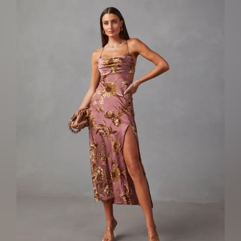 NEW Floral Cutout Midi Dress size XS